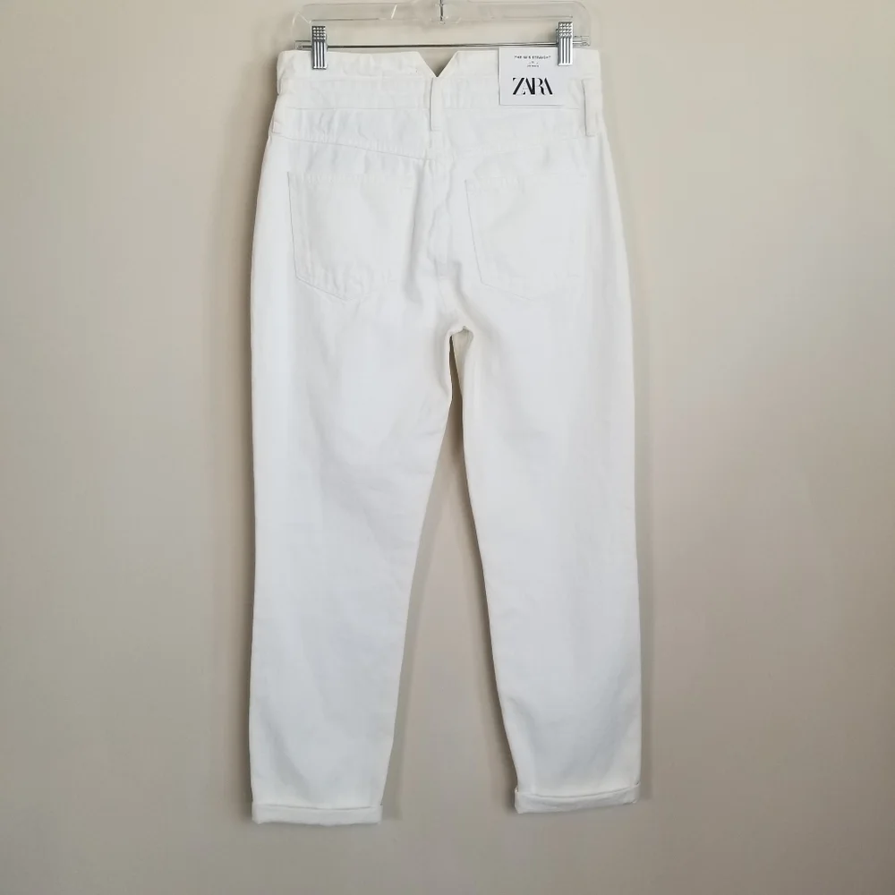 Zara 80's Straight High Rise Button Fly Jeans Size 4 NWT - Picture 4 of 6